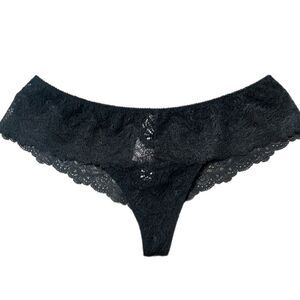 Victorias Secret Dream Angels Wide Side Lace Thong panty black Xs